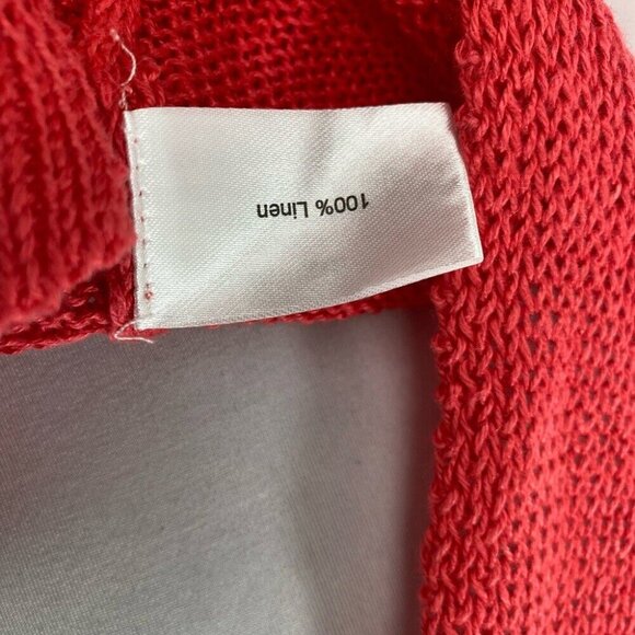 Cullen Women's Coral Pink Linen Sleeveless Luxury Crewneck Knit Tunic Top S/C36 - Picture 9 of 9